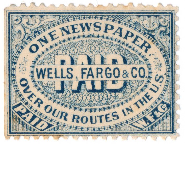 Wells Fargo & Co. Newspaper Stamp, MNH, 143LP9, 1883