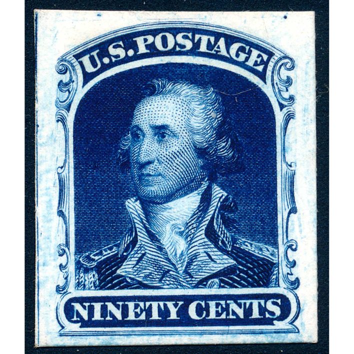 47P4 90c Washington plate proof on card